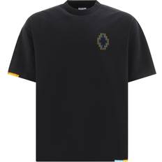 Marcelo Burlon Crew Neck T-shirt Med Broderet Krydslogo - Sort