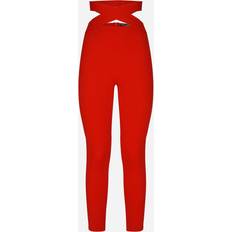 Dolce & Gabbana Damen Hosen Dolce & Gabbana Viscose pants with strap detail bright_red