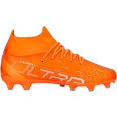 Orange Football Shoes Children's Shoes Puma Youth ULTRA Pro FG/AG - Ultra Orange/White/Blue Glimmer