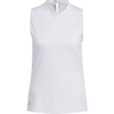 Adidas Femme Polos Adidas Essentials Heathered Mock-Neck Sleeveless Golf Polo Shirt White Female