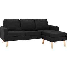 VidaXL Schwarz Sofas vidaXL 2887 Sofa 184cm 2Stk. 3-Sitzer