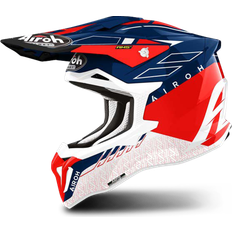 Motorcycle Equipment Airoh Strycker Skin, Motocrosshelm Rot/Weiß/Blau