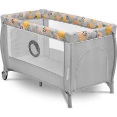 Lits de voyage Lionelo Lit parapluie Stefi Plus Rose Yellow 60 x 120 cm Matelas inclus Blanc