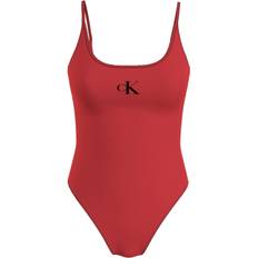 Calvin Klein Röda Baddräkter Calvin Klein Skopa tillbaka för kvinnor, Röd
