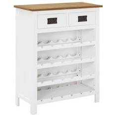 vidaXL Cabinet 72x32x90 Solid Wood Brown Wine Rack