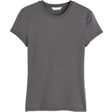 H&M T-shirts H&M Tight-Fitting Microfibre T-shirt - Dark Grey