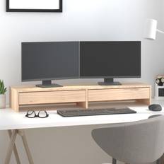 Möbel vidaXL Monitorständer 100x27x15 Massivholz Kiefer Braun Fernsehschrank