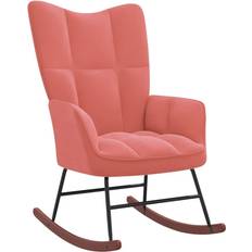 Ruedas Sillones Mecedora vidaXL Silla De Terciopelo Rosa Sillón Mecedora