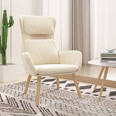 Beige Fauteuils vidaXL Chaise de Relaxation Blanc Crème Velours 341360 Fauteuil