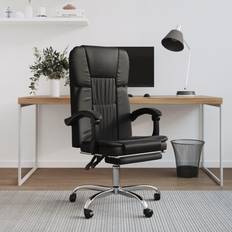 Similicuir Chaises de bureau vidaXL Fauteuil Inclinable Noir Similicuir Black Chaise de bureau