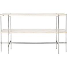 Steel Console Tables GUBI TS Neutral White Travertine Console Table 30x120cm