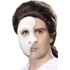 Wit Gezichtsmaskers Smiffys Phantom of the Opera verkleedmasker wit voor heren/dames