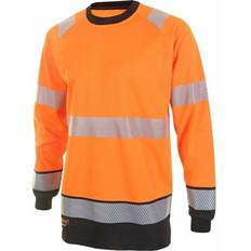 High Visibility Two Tone Long Sleeve T Shirt Orange Black