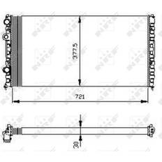 NRF Radiator 54696 Aluminium 722 378 34 Mekanisk Fuget Køleripper