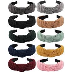 Women Headbands Fashion Ondder Knotted Headbands for Women Wide Headband 10 Pack Top Knot