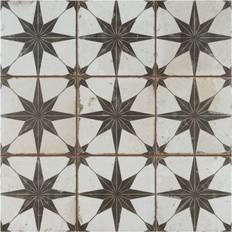 Black Floor Tiles Merola Tile Harmonia Kings Star Nero 13" 13" Ceramic Floor and Wall Tile Beige