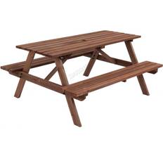 Brown Picnic Tables Garden & Outdoor Furniture Birchtree 4 Seat Picnic