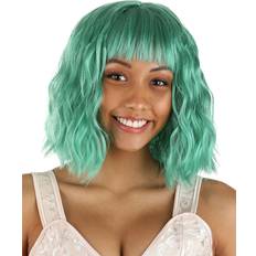 Cheap Perruques Longues FUN.COM Bright Teal Women's Wavy Wig Blue