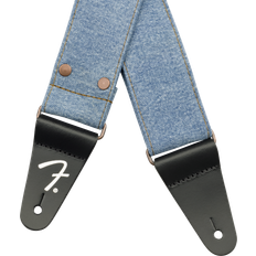 Sininen Hihnat Fender x Wrangler Riveted Denim Strap, Light Indigo