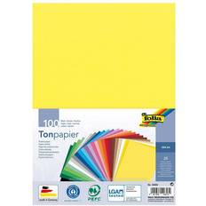 Seiden- & Krepppapier Folia Tonpapier-Block 25 FARBEN 100-teilig in bunt