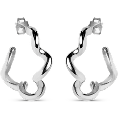 ENAMEL Copenhagen Hoops, Curly Örhängen Dam Silver