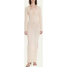Casablanca Women Dresses Casablanca Off-White Cutout Maxi Dress Ecru