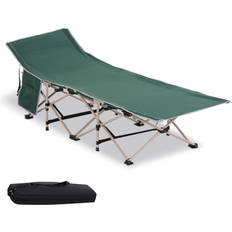 Gröna Campingbäddar OutSunny Feldbett mit Aufbewahrungstasche 190 x 68 x 52 cm LxBXH Campingbett Campingliege Faltbett inkl. Tragetasche