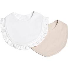 Dregellappar Mini Dreams Bib Volang/Slät 2-pack Sand/Vit