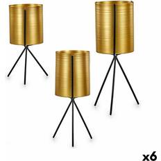 Krukker sorte Gift Decor Sæt Med 6 Sorte Og Gyldne Metal Plantekasser Krukke