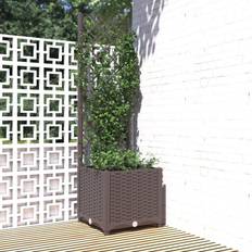 Pots, Plants & Cultivation vidaXL Garden Planter with Trellis Brown PP Raised Bed Flower Box