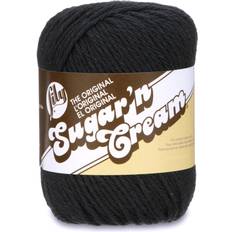 3-pack lily sugar'n cream yarn solids 2.5oz black