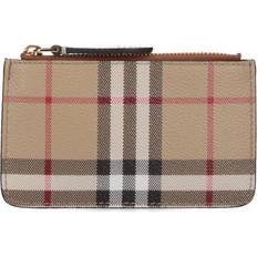 Beige Card Cases Burberry Archive Beige Kelbrook Check-print Woven Card Holder