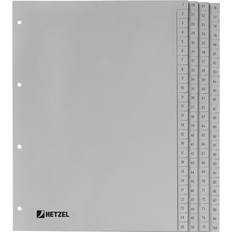 Rexel Kontorindretning & Opbevaring Rexel HETZEL Plastregistre A4 1-100 PP Grå 100-Styk 0.11 mm Perforering 80-80-80 mm