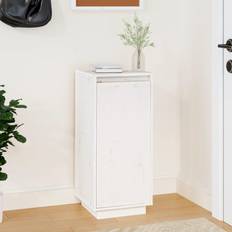 vidaXL white Solid Wood Pine Organiser Shoe Rack
