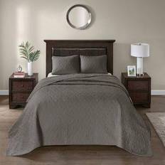 Madison Park Mansfield Bedspread Gray (299.7x259.1cm)