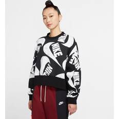 Nike Multifärgade Tröjor Nike Nsw Fleece Crew Black