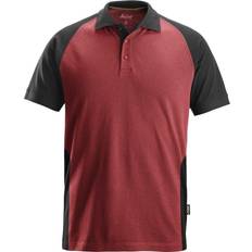 Classic Two-Tone Polo Shirt - Chili Red/Black 