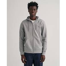 Gant zip hoodie Gant Herre Shield hættetrøje med lynlås Grå