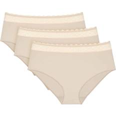 Triumph Feel of Modal Midi 3p Lace Detail Briefs - Vanilla