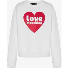 Love Moschino Kläder Love Moschino Damtröja, normal passform, rund hals, optisk vit, 44, Optisk vit