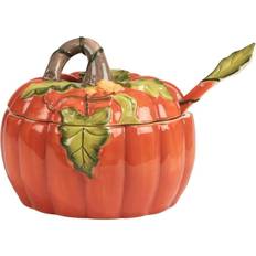 Certified International 112 Earthenware Harvest Pumpkin Tureen Ladle Serving Bowl