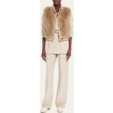 Brunello Cucinelli High-rise wide-leg corduroy pants beige
