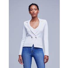 Acrylic Blazers L'agence Sofia Knit Blazer - White