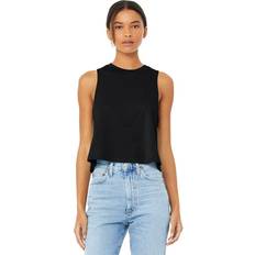 Bella+Canvas Women's Racerback Cropped Tank, Solid Black Blend