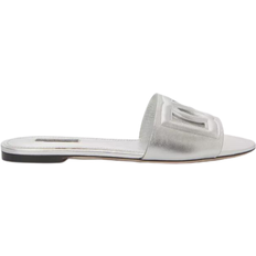 Dolce & Gabbana Bianca DG Flat Slide - Silver