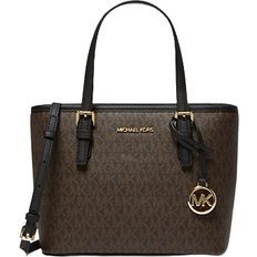 Handbags Michael Kors Jet Set Travel Extra-Small Logo Top-Zip Tote Bag - Brown/Blk