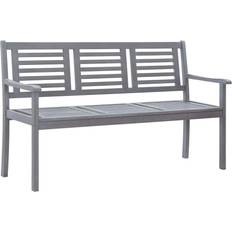 Grigio Panchine da Giardino vidaXL Panca 3 Posti Con Cuscino 150 cm Grigia in Eucalipto Panchina da Giardino