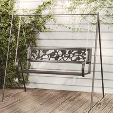 Black Canopy Porch Swings vidaXL Garden Swing