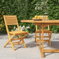 Teck Chaises de Jardin vidaXL Chaises De Jardin Pliantes 2 Pcs 47x62x90 cm Bois Massif Teck