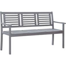 Grigio Panchine da Giardino vidaXL Panca 3 Posti Con Cuscino 150 cm Grigia In Eucalipto Panchina da Giardino